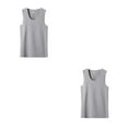 thumbnail image 3 of Sonducket Camiseta térmica de capa Base de invierno para correr, chaleco cálido para ejercicio, ropa interior sin mangas de diseño Simple de Blanco Gris O-cuello 2Conjunto, 3 of 6