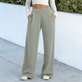 thumbnail image 2 of Ixbnca Women's Sports Pants Loose Pleated High Waist Pockets Yoga Pants Dressy Wide Leg Casual Business Trousers, 2 of 7