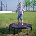 thumbnail image 2 of 40inch 300lbs Load Mini Trampoline For Kids And Adults, Indoor Outdoor Exercise Recreational Trampoline With Safety Pad, Black, 2 of 7