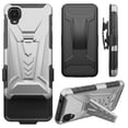 thumbnail image 6 of Compatible for Alcatel TCL A3 Case / TCL A30 Case with Holster Belt Clip Hybrid Shockproof Protective Phone Cover with Kickstand - Silver, 6 of 7