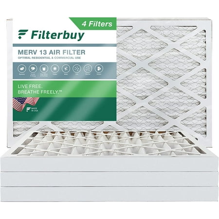 

Filterbuy 10x24x2 MERV 13 Pleated HVAC AC Furnace Air Filters (4-Pack)