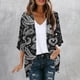 thumbnail image 1 of Cárdigan de manga larga para mujer, blusa informal estampada con bolsillo, abrigo tipo cárdigan para mujer, 1 of 5