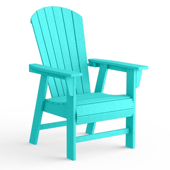 HDPE Adirondack Chair Outdoor Patio Furniture, Classic Nautical Curveback Design for Garden Balcony Poolside Lakeside, Blue