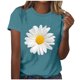 thumbnail image 1 of Camisetas de Mujer Flor Impresión Manga Corta Cuello Redondo Blusa, Ligero Y Casual de las Mujeres Camisetas, 1 of 4