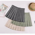 thumbnail image 5 of Idoravan Women's Basic Versatile Skirt Fashion Women Plaid Pleated A-Line Skirt Anti-Burnout High Waist Short Skirt, 5 of 9