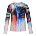 thumbnail image 4 of COSFO Long Sleeve Men Shirts Crew Neck Casual Multicolor Pullover Colorblock Mens T-Shirts, 4 of 8