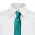 thumbnail image 2 of Damask Necktie, Thin Line Delicate Lace Look, Dress Tie, 3.7", Dark Seafoam Multicolor, by Ambesonne, 2 of 3