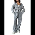 thumbnail image 2 of Chándal de Terciopelo de Dos Piezas para Mujer, Conjunto Deportivo de Dos Piezas con Capucha y Bolsillos. Gris M, 2 of 10
