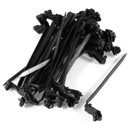 Unique Bargains 40 Pcs Black Alarm GPS Radio Nylon Wire Cable Zip Ties Pull Strap Car Install