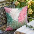 thumbnail image 6 of Throw Pillow Covers, Pink Green Palm Leaves 16x16 Pillow Covers for Couch/Sofa/Bed, Summer Tropical Plants Botanical Decorative Square Linen Cushion Pillowcase for Home Decor, 6 of 9
