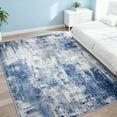 thumbnail image 3 of 8'x10' washable area rug for living room, modern abstract printed rug, home decorative rug for bedroom and dining room, non-slip indoor rug, blue, 3 of 7