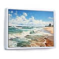 thumbnail image 2 of Designart "Coastalbeachsand Sandy Serenity Painting VI" Landscapes Floater Framed Wall Decor, 2 of 7