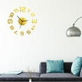 thumbnail image 3 of DIY Large 3D Modern Wall Clock, Frameless and Non-Ticking for Living Room, Golden, 3 of 8