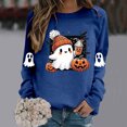 thumbnail image 4 of Cute Ghost Halloween Sweatshirts for Women 2025 Crewneck Ghost Coffee Pumpkin Graphic Sweatshirt Pullover Tops, 4 of 5
