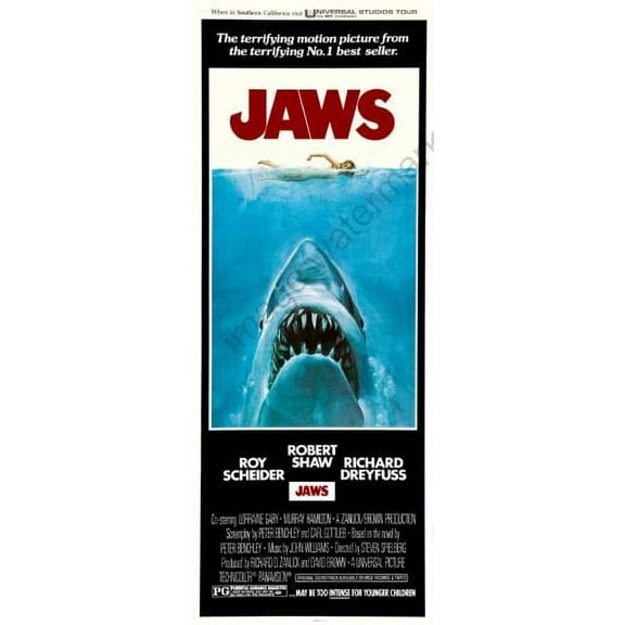 Best posters Jaws Movie poster Insert 14Inx36In Color Category: Multi, Unframed, Ages: Adults, Rectangle