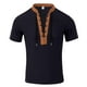 thumbnail image 4 of pstuiky camisetas de hombre, Camiseta de manga corta con cuello alto, cordón en el pecho y colores lisos para hombre camisas casuales para hombre m, 4 of 8