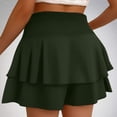 thumbnail image 5 of BSDJILFG 50% ,Lantern Shorts for Women Retro High Waist Ruched Flowy Layered Tiered Solid Color Shorts Skirt Dress Bottoms, 5 of 8