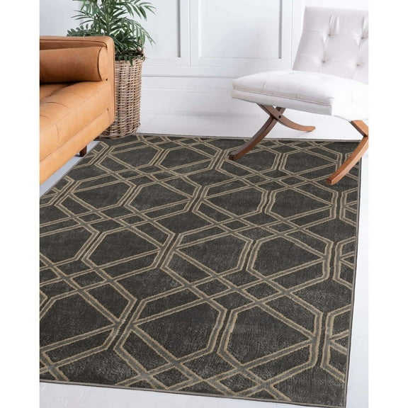 Modern Geometric Lattice Carpet Indoor Area Rug Or Door Mat Or Runner Rug for Entryway, Living Room, Bedroom, Any Room