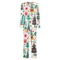 thumbnail image 5 of Lorytime Pajamas for Women Set Winter Christmas Tree Long Sleeved Crew Neck Tops Elastic Waist Pants Holiday Loungewear, 5 of 6