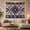 Red Blue Diamond, variant on Symmetrical Southwestern Diamond Art on Cream Background, Majestic Boho for Native Art Lovers, Geometric Star Decor, Housewarming Gift, Tapestry Wall Hanging for Bedroom and Living Room