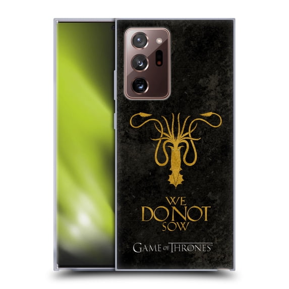 Head Case Designs Officially Licensed HBO Game of Thrones Dark Distressed Look Sigils Greyjoy Soft Gel Case Compatible with Samsung Galaxy Note20 Ultra / 5G