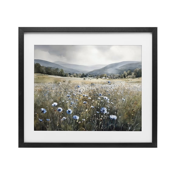 Stupell Industries Farmhouse Sapphire Speckled Fields Black Framed Print Under Glass, 16 x 13, by Franklyn Gregory