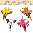 thumbnail image 2 of ArtCreativity Diecast Military Jet Character Fighter Jet Airplane Toy for Kids Ages 3+ with Pullback Action, 4‑Pack Interactive Planes Set, 2 of 7