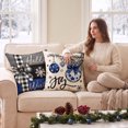 thumbnail image 5 of Sm:)e Merry Christmas Joy Xmas Trees Blue and Black Throw Pillow Covers, 18 x 18 Inch Christmas Winter Holiday Cushion Case Decoration for Sofa Couch Set of 4, 5 of 8