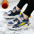 thumbnail image 2 of YLYL Kids Boy Girl Sneakers Fur Lined Hook and Loop No Slip Lace up Outdoor Walking Running Hiking Shoes, 2 of 7