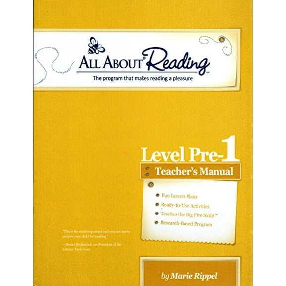 Pre-Owned All About Reading Level Pre-reading (aka Pre-1) Teachers Manual (All About Reading), 9781935197188, 1935197185, Paperback,
