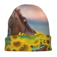 thumbnail image 7 of Naloa Horse Sunflowers Soft Beanie Hat, Knit Beanie Daily Beanie in Fine Knit for Women Men Winter Travel, Outdoor, 7 of 7