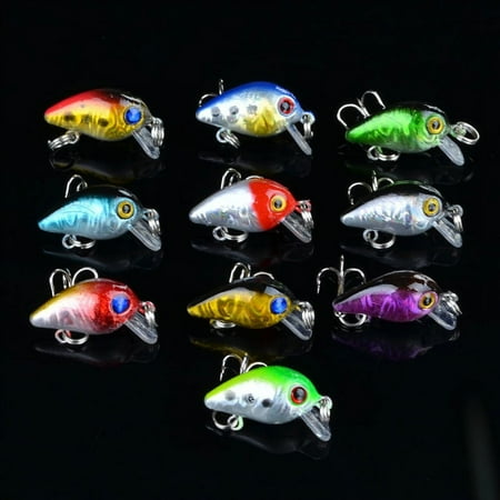 10pcs 3D Artificial Minnow Fishing Lures Baits Fishing Tackle CrankBait Bass Hard Bait Swimbait Fishing Lure