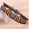 thumbnail image 3 of FNNMNNR Retro Leather Bracelet Fashion Men Punk Bracelet Handmade Brown Leather Bracelet, 3 of 8