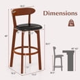 thumbnail image 3 of Costway 30.5" Bar Stool Set of 4 with Curved Backrest & Footrest Counter Height Stools, 3 of 10