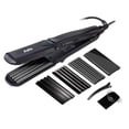thumbnail image 1 of Alisador y rizador de cabello Pulla - Plancha y rizador de cerámica de turmalina 4 en 1 para peinar el cabello con temperatura ajustable - Salón de calor alto 320 °F - 430 °F para todo tipo de cabello, 1 of 5