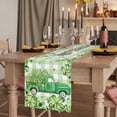 thumbnail image 2 of Table Runners 70 Inches Long Dress Scarves, St. Patrick's Day Farmhouse Coffee/Dining/Kitchen Table Decor, Holiday Table Runner, Green Shamrocks Truck Country Buffalo Plaid 13x70 Inch, 2 of 9