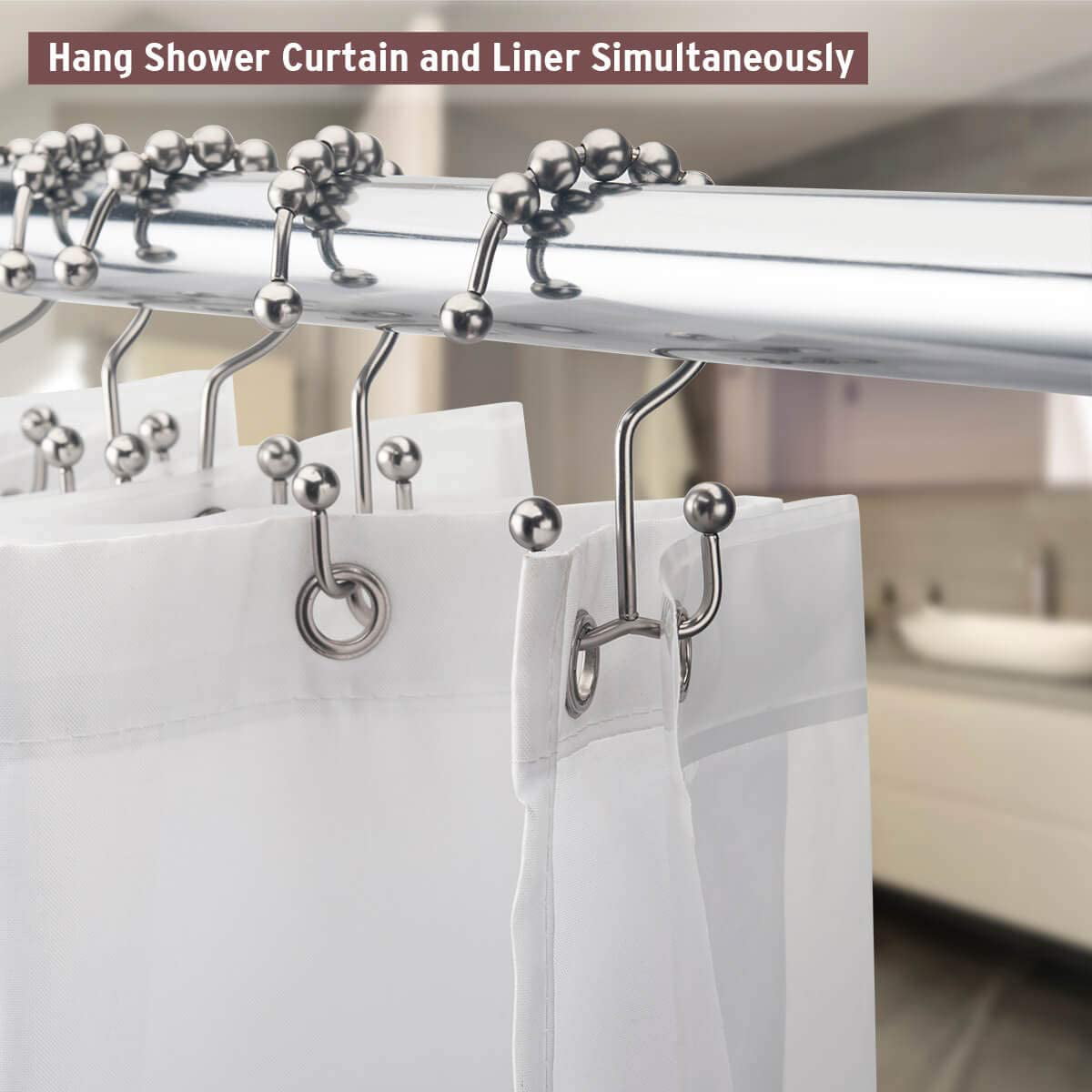 Set Of Metal Roller  Shower Curtain Hooks Rings With Anti Rust, Anti  .Drop, And Balance Glide Hooks In Mixed Colors From Shenzhentopsumcoltd,  $358.92