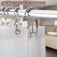 thumbnail image 4 of Shower Curtain Hooks Rust Resistant Shower Curtain Rings Metal Double Glide Rollers Shower Hooks For Bathroom Shower Curtain Rods Curtains, Set Of 12, Nickel, 4 of 7