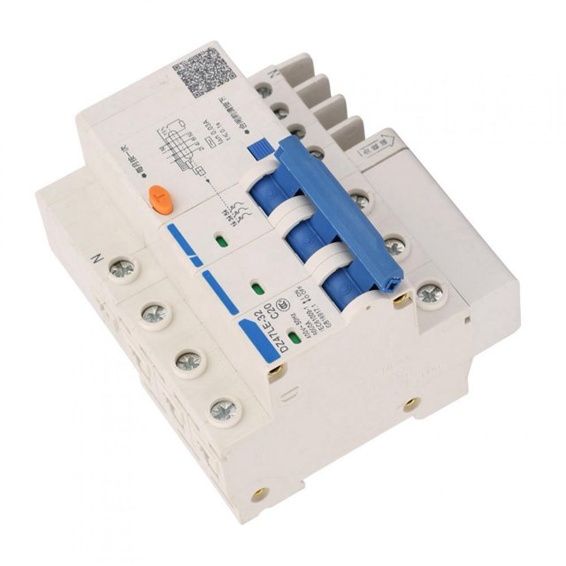 DZ47LE-32 3P+N C20 Circuit Breaker, 400V Overcurrent Release Circuit Breaker, For Home Decoration Rural Transformation 3P+N 20A