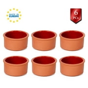 HAKAN Earthenware Clay Bowl Set of 6, Terracotta Bowls, 3.3 in