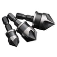 thumbnail image 3 of 90 Degree Chamfer Cutter, 6 Pieces 5 Flute Chamfer Cutter, Hss Taper Cutter, Woodworking Chamfer Cutting Tool, Chamfer Head Tools, For Wood Metal Quick Change, 3 of 8