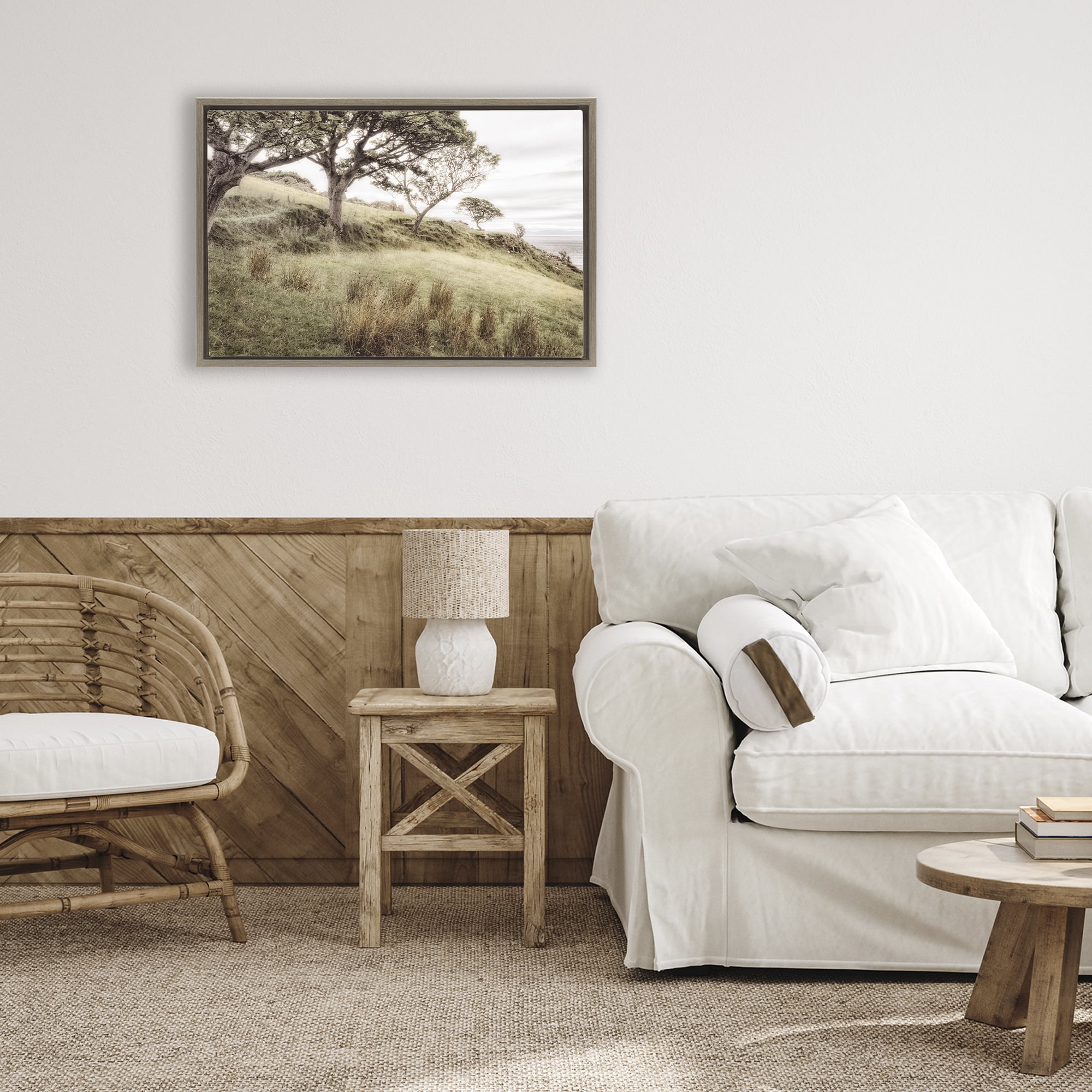 Stupell Industries Irish Hillside Landscape Brown Framed Floater Canvas Wall Art, design by Andy Amos