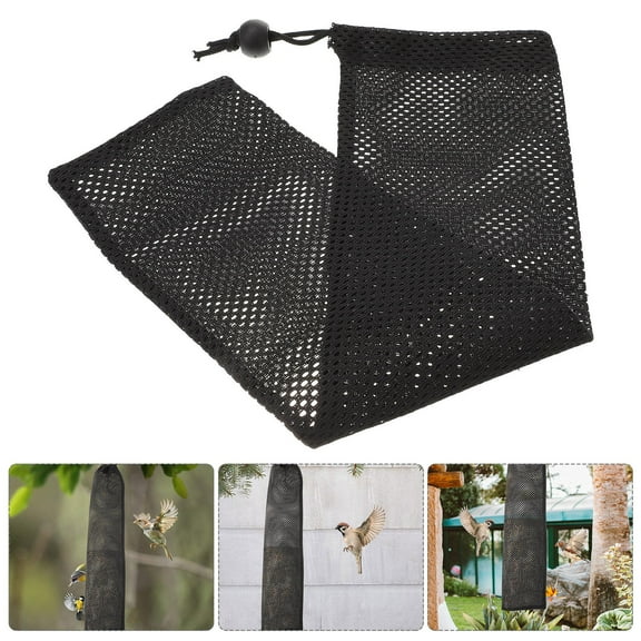LEORX 6pcs Drawstring Birdseed Net Bag Polyester for Hanging Bird Feeders