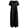 thumbnail image 6 of Casual Summer Dress for Everyday Wear Lightweight Loose Fit Short Sleeves Solid Color Style Women’s Casual Tennis Dress Female Everyday Attire Black L, 6 of 6