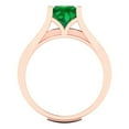 thumbnail image 4 of 2.28 ct Brilliant Princess Cut Emerald 14k Rose Gold Solitaire with Accents Engagement Bridal Wedding Ring Band Set size 9.25, 4 of 7
