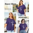 thumbnail image 6 of Anbech Christian Shirts Women Faith T Shirts Plus Size Graphic Shirts Oversized Short Sleeve Loose Tee, 6 of 9