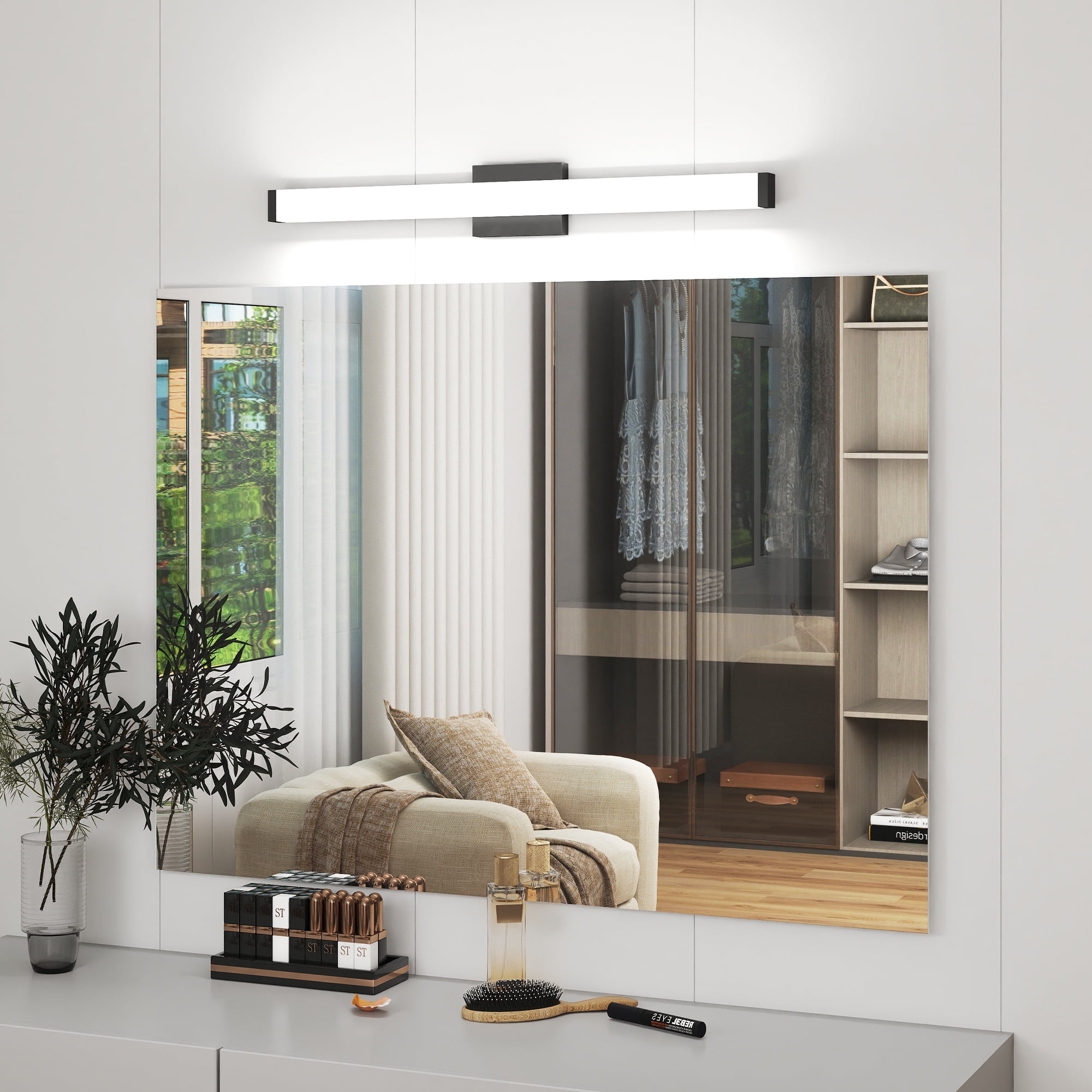 Jopath 33" LED Wall Sconce, Dimmable Bathroom Light Fixtures Over Mirror Vanity Lighting Fixtures for Bathroom, Bedroom, or Hallway Black