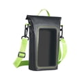 thumbnail image 3 of Bolsa impermeable para teléfono, bolsa protectora de agua para teléfono, soporte multifuncional para teléfono, bolsa seca para playa, esquí, navegación Verde negro, 3 of 10