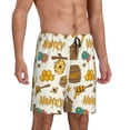 thumbnail image 2 of Fuzoiu Honeycomb And Honey Print Pajama Shorts for Men, Men's Pajama Bottoms,Mens Lounge Sleepwear,Pajama Pants with Pocket-Large, 2 of 6