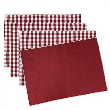

Fennco Styles Handmade Checkered Reversible Placemats 14 W x 20 L Set of 4